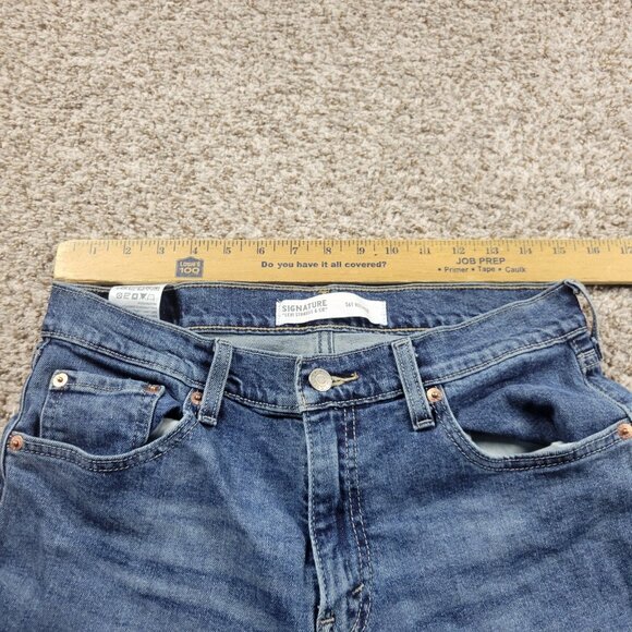 Signature Levi Strauss Jeans Mens 32x29 Tag 30x30 S61 Relaxed Fit Dark Wash - Picture 3 of 7